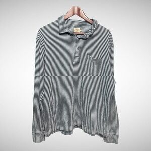 Faherty Shirt Mens Large Blue Stripe Pre Owned Long Sleeve Hole See pictures